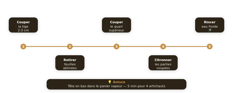 Infographie cuisson artichaut cocotte minute