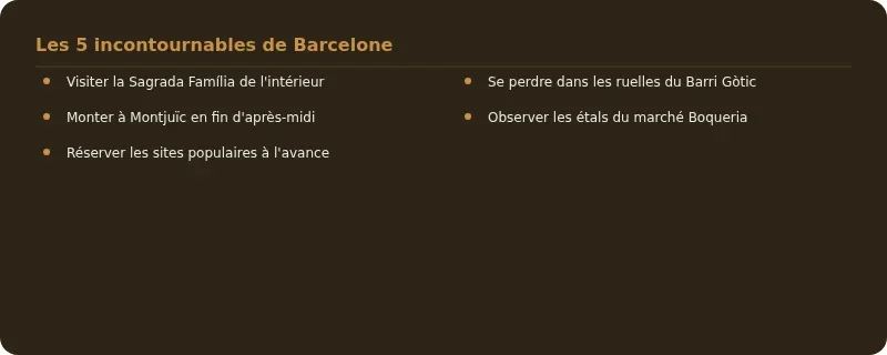 Infographie que faire a barcelone